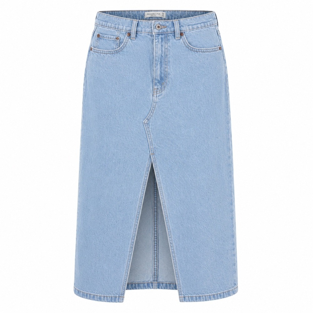 Abercrombie Fitch Denim Midi Skirt Light Wash 29/8 Preppy retro boho 90s long